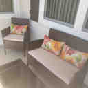 Pillow Perfect 503196 - Set Di 2 Cuscini Rettangolari Outdoor, Arancioni, Rossi, Verdi, 47x29x13 Cm